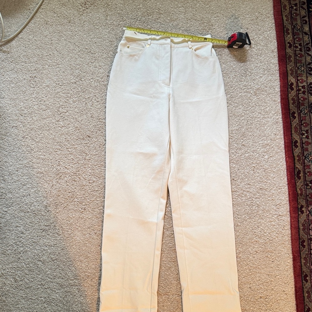 St. John Cream High-Waisted Pants. NWOT.  Never worn.